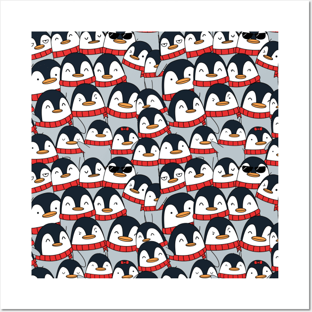 Merry Christmas Penguins! Wall Art by cartoonbeing